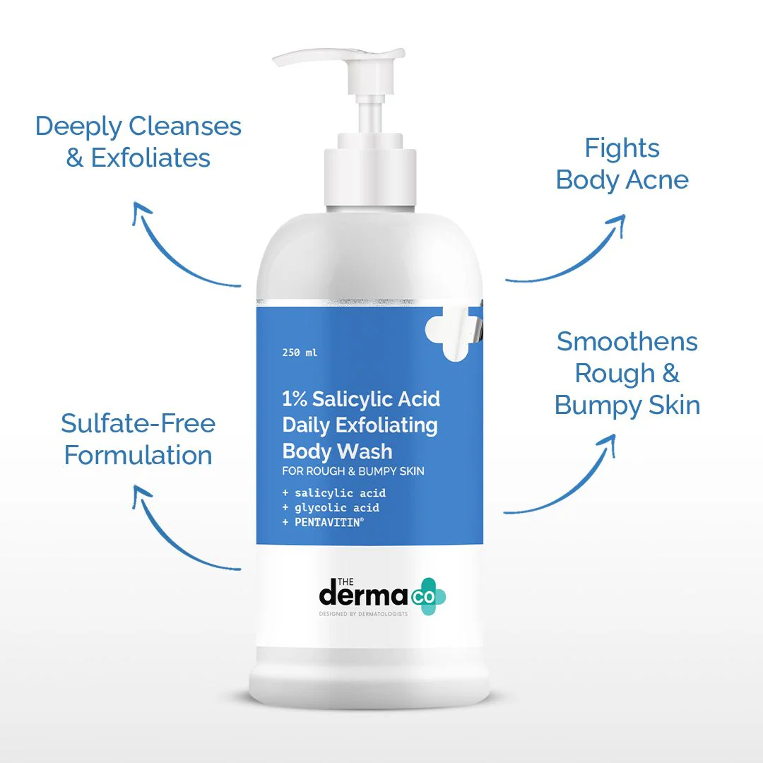 1% Salicylic Acid Daily Exfoliating Body Wash with Salicylic Acid , Glycolic Acid & PENTAVITIN® - 250ml - Image 3